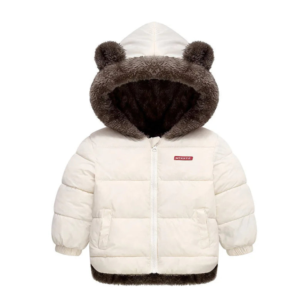 ONEAKIDS Baby & Toddler Outfits WHITE / 2T Bear Ear Winter Jacket with Ski Pants
