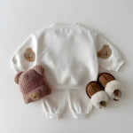 ONEAKIDS Baby & Toddler Outfits WHITE / 9-12M Bear Sleeves Unisex Sweatshirt and Sweatpants Set