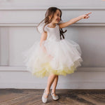 ONEAKIDS Baby & Toddler Outfits White-Yellow Tulle Audrey Flower Girl Dress