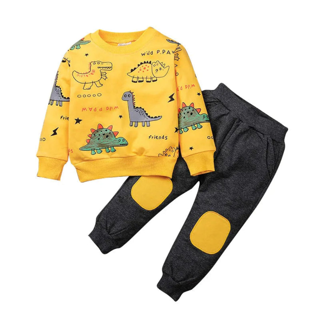 ONEAKIDS Baby & Toddler Outfits YELLOW / 2T Dinosaur Spinosaurus Boys' Matching Set