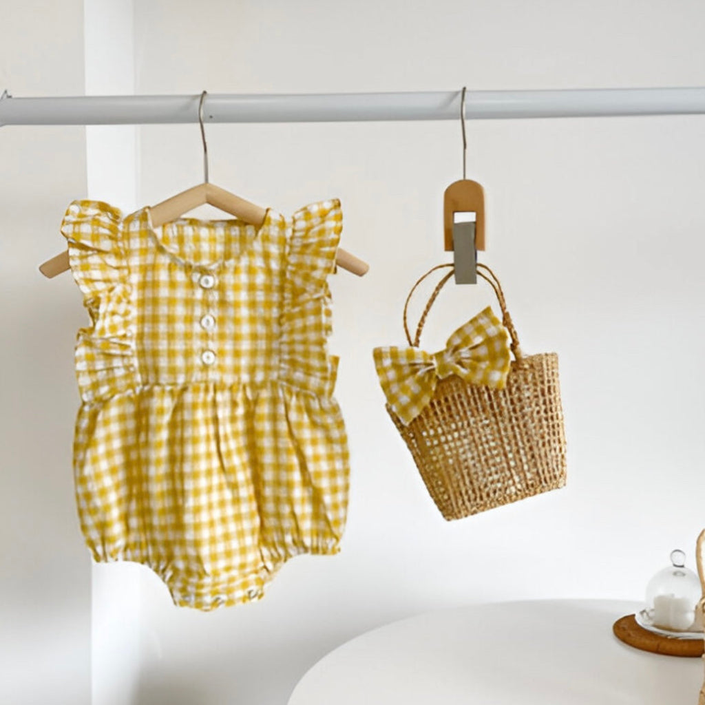 ONEAKIDS Baby & Toddler Outfits YELLOW / 3-6M Baby Girls’ Mini Gingham Romper