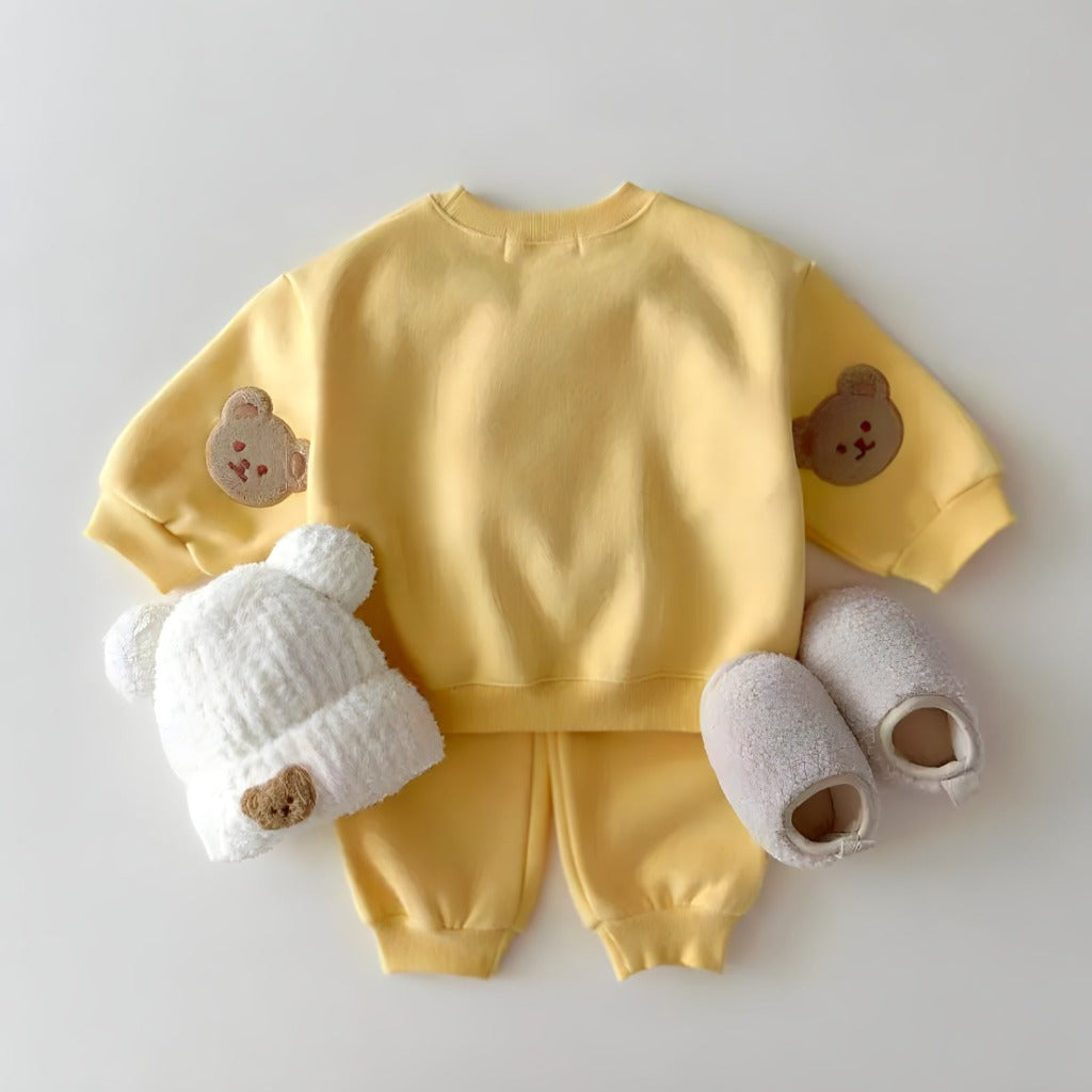 ONEAKIDS Baby & Toddler Outfits YELLOW / 9-12M Bear Sleeves Unisex Sweatshirt and Sweatpants Set