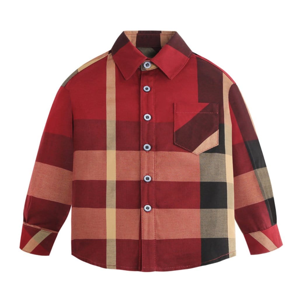 ONEAKIDS Baby & Toddler Tops 12-18M / RED Classic Plaid Special Occasion Boys' Shirt