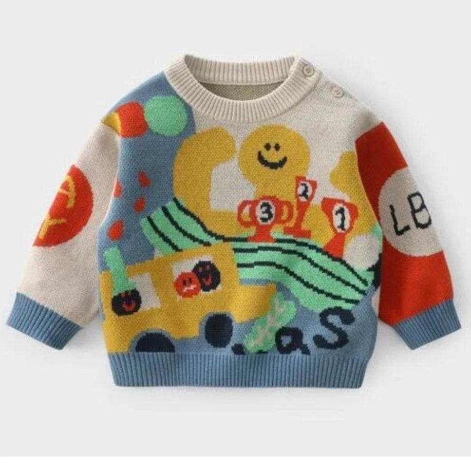 ONEAKIDS Baby & Toddler Tops 6-12M Boys’ Knit Cotton Sweater