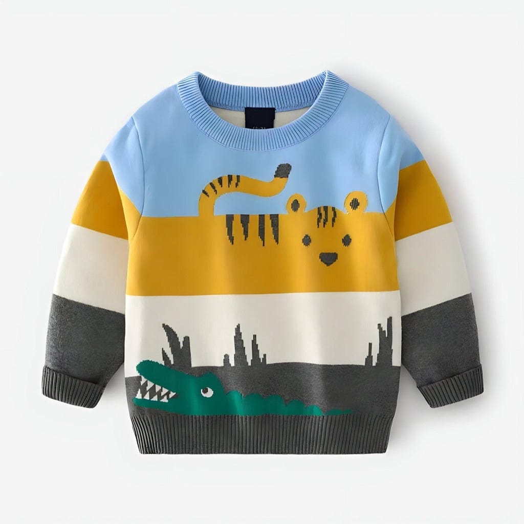 ONEAKIDS Baby & Toddler Tops BLUE / 2T Animal Knit Boys' Sweater