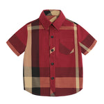 ONEAKIDS Baby & Toddler Tops RED / 3T Boys' Short Sleeve Classic Plaid Shirt