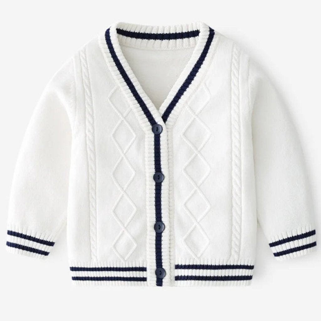 ONEAKIDS Baby & Toddler tops WHITE / 2T Sailor Boys' Knit Cardigan