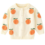 Orange Kids' Cardigan in Cream Color