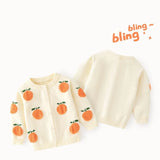 Orange Kids' Cardigan in Cream Color