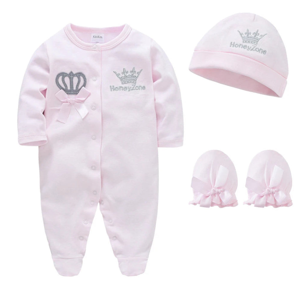 3-Piece Honey Zone Unisex Baby Romper