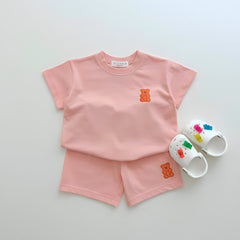 Ensemble haut et bas en coton doux Gummy Bear.