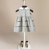 Cordelia Cotton Girls' Dress in Gray