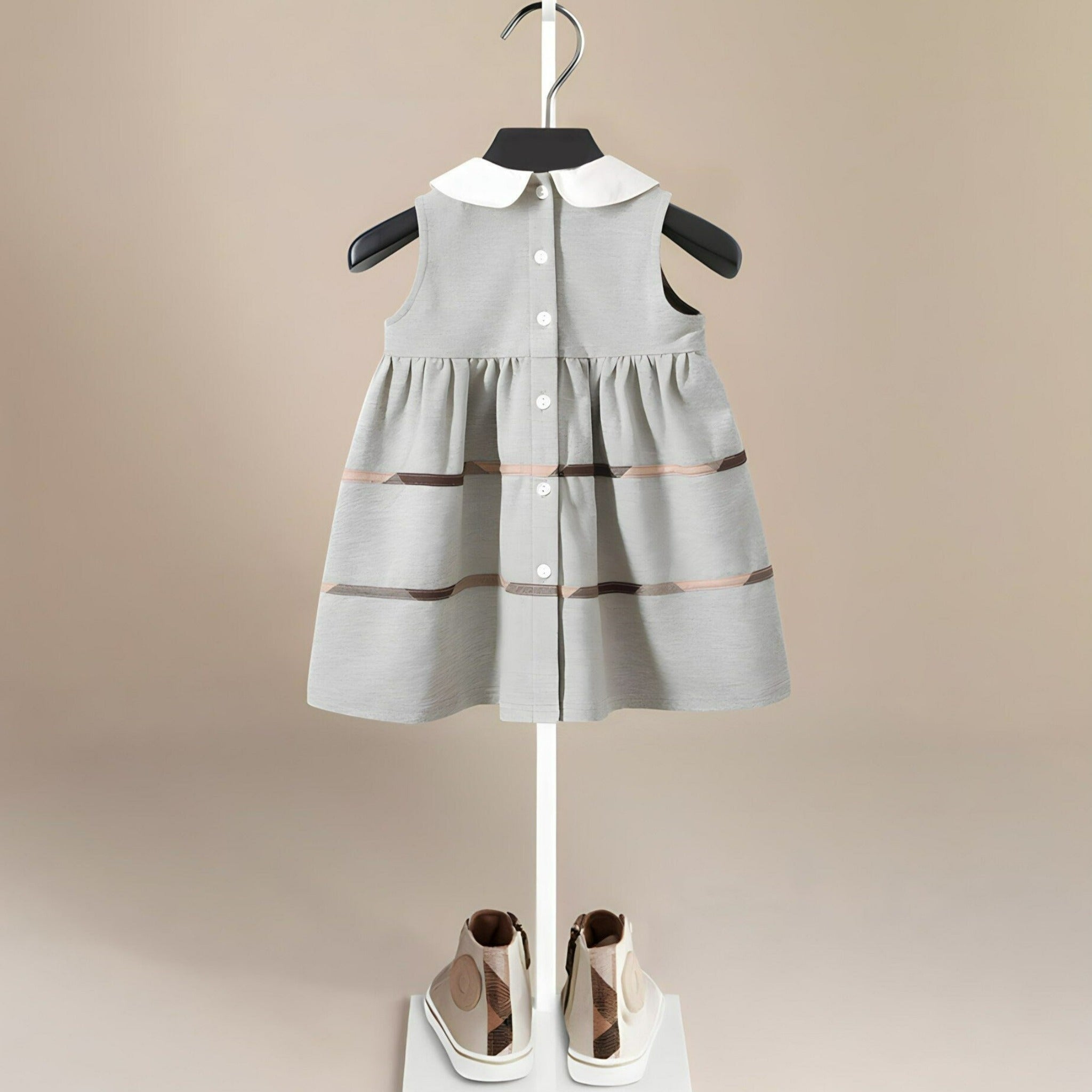 Cordelia Cotton Girls' Dress in Gray