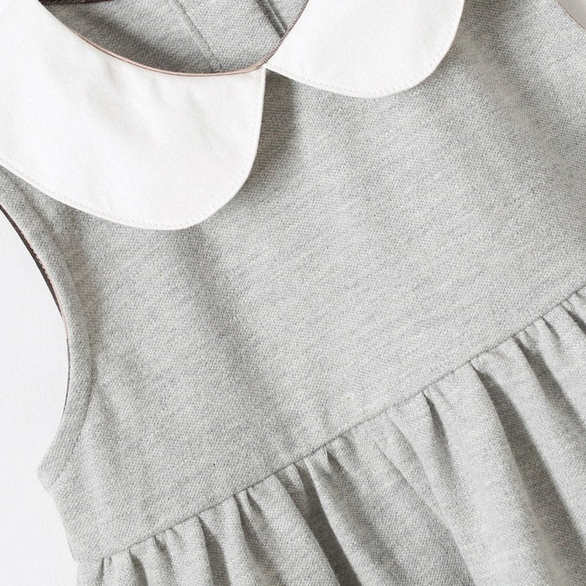 Cordelia Cotton Girls' Dress in Gray