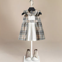 Retro London Plaid Dress for Girls