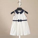 Girls / Toddlers Dress  White Summer Dress with Bow