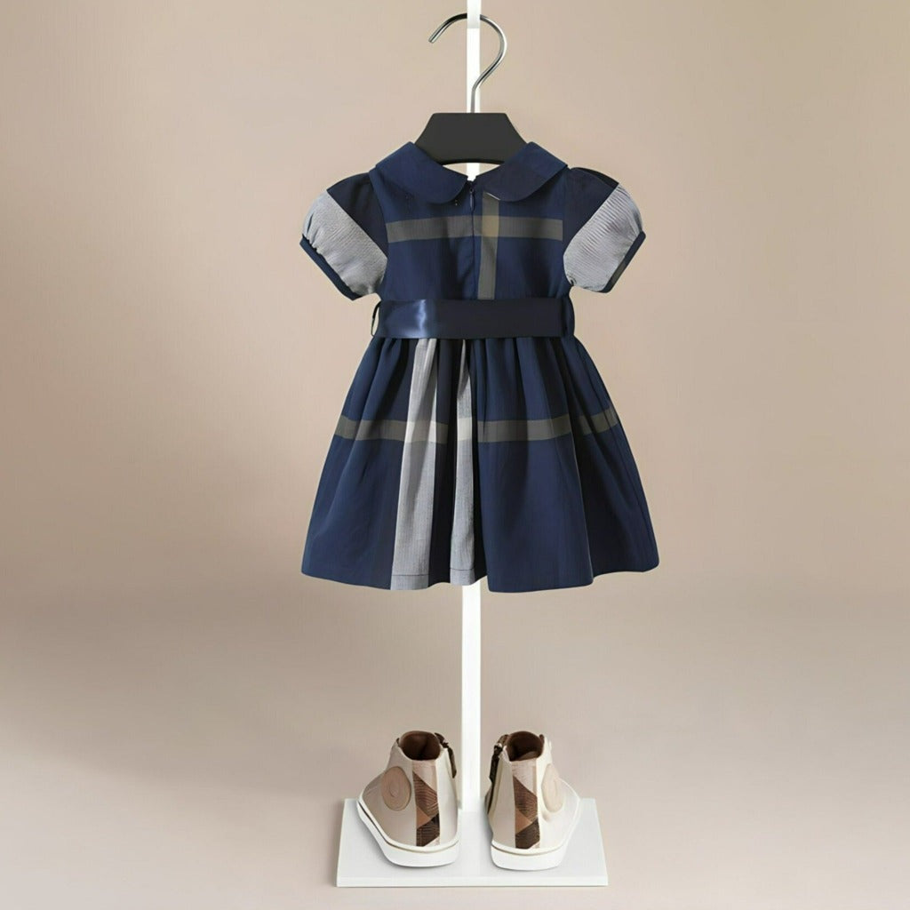 Toddler Girl Blue Plaid Dress, Cotton Baby Dress, Little Girls Dress, Girls dresses, Cotton Girls Dresses