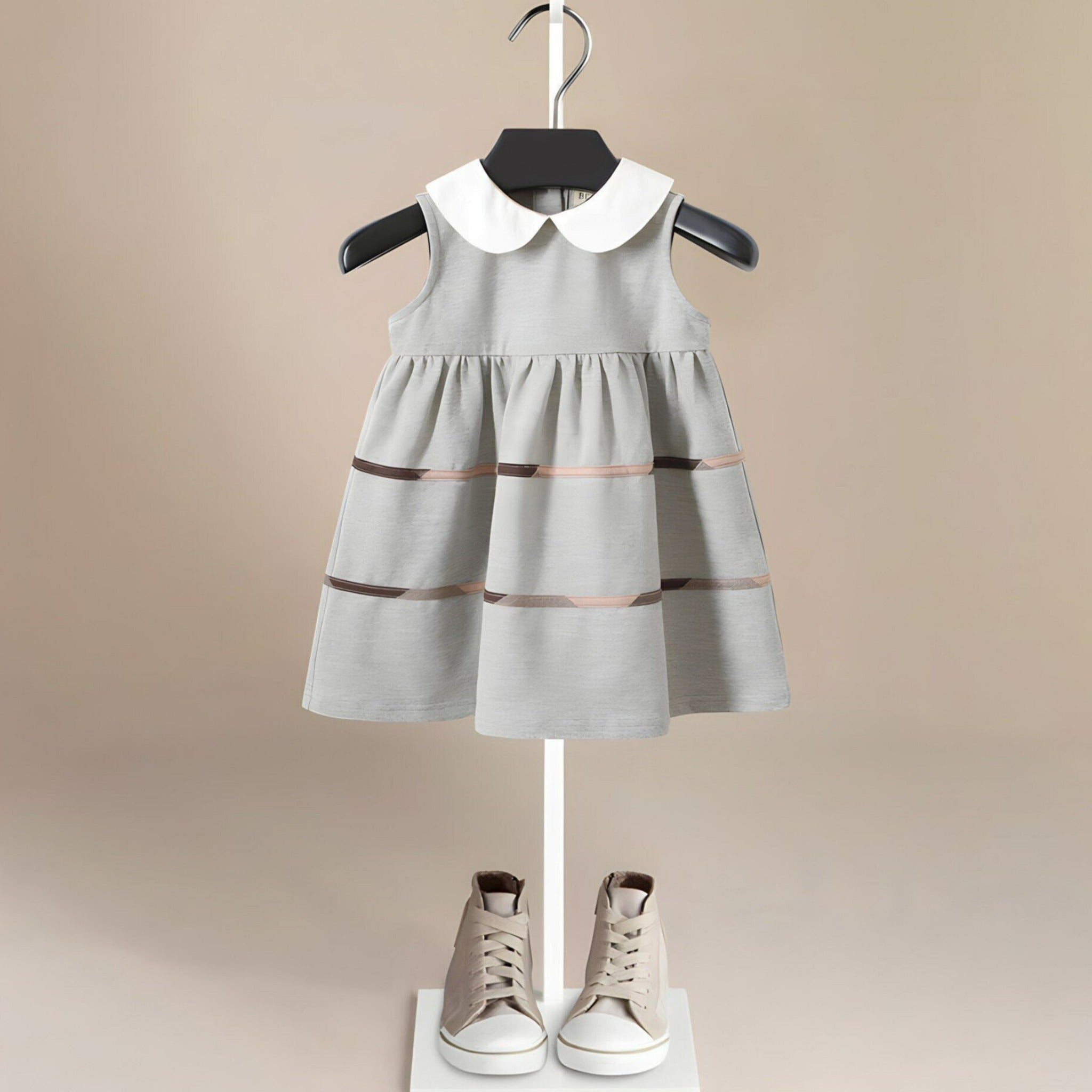ONEAKIDS Baby & Toddler clothing Cordelia Cotton Girls' Dress in Gray